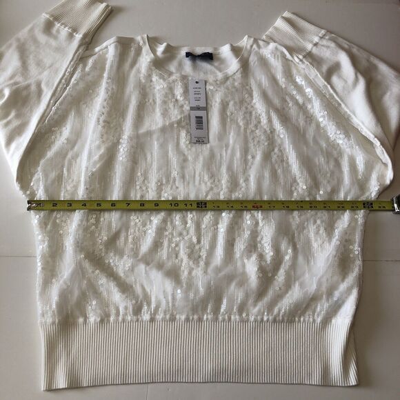 joseph a womens Sequin Front  Ivory Sweater Size 1X NWT - Picture 4 of 12
